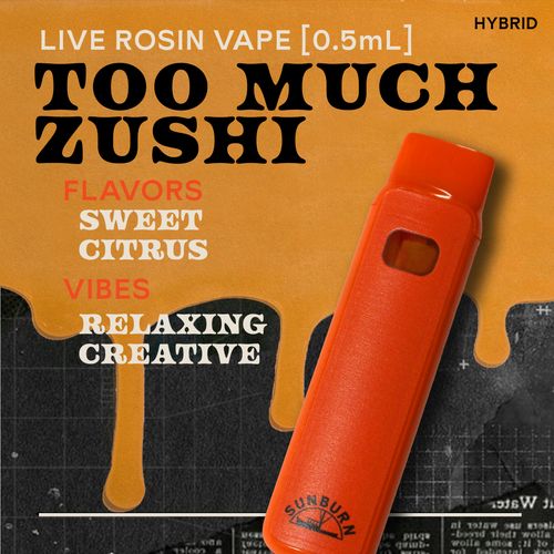 Too Much Zushi 0.5g Live Rosin Disposable Vape - 