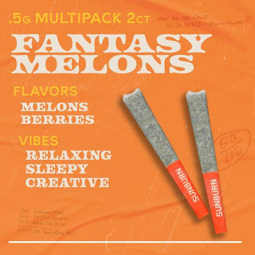 Fantasy Melons 2ct Pre Rolls Whole Flower - 