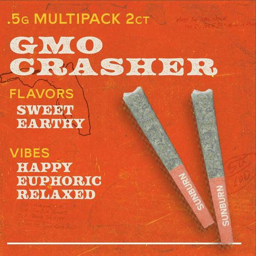 GMO Crasher 2ct Pre Rolls Whole Flower Hybrid - 